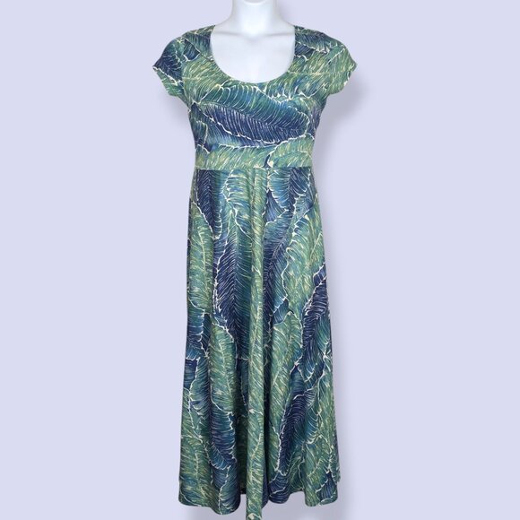 Chaps 100% Cotton Foliage Maxi Dress - Picture 1 of 8